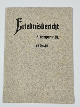 "Erlebnisbericht 2.Kompanie Panzer Pionier Bataillon 98 1939/40, 24 Seiten, im zugehörigen Versandumschlag