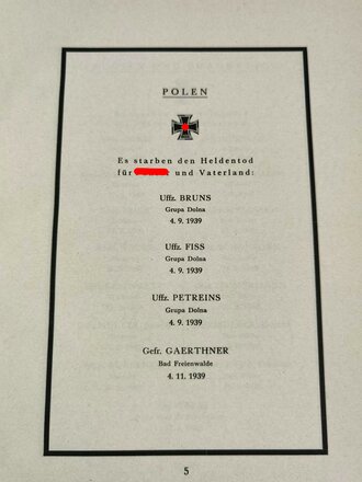 "Kriegstagebuch der 3.Kompanie Kradschützen Bataillon 3" 1939-1940. DIN A4 mit 61 Seiten