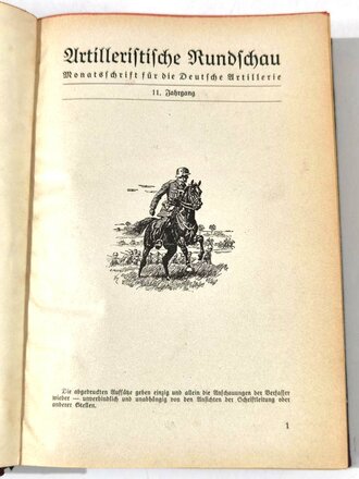 Artilleristische Rundschau 1939, gebundene Ausgabe