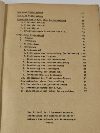 Artillerie, "A.V.T. Lehrgang im A.E.R.25" zusammenfassende Darstellung des UnterrichtsStoffes vom Mai 1941 mit 97 Seiten