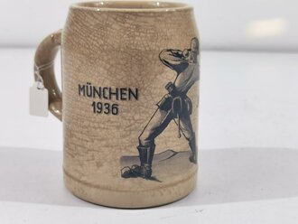 Bierkrug " 2.Kompanie Infanterie Regiment 19 München 1936 " Halbliter, sehr guter Zustand