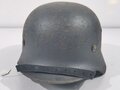 Stahlhelm Luftwaffe Modell 1940, in allen Teilen originales Stück, vermutlich sehr guter Wasserfund. Das Innenfutter eingefettet