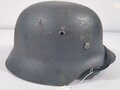 Stahlhelm Luftwaffe Modell 1940, in allen Teilen originales Stück, vermutlich sehr guter Wasserfund. Das Innenfutter eingefettet