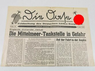 "Die Oase"  Feldzeitung des Deutschen Afrika Korps, Folge 23 vom 9.Mai 1941