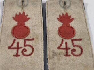 Preussen, Paar Schulterklappen Lauenburger Feldartillerie Regiment Nr. 45 ( Rendsburg/Altona) Gesamtlänge 14cm