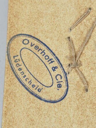 Koppelschloss Mustertafel der Firma Overhoff & Cie Lüdenscheid aus den 1930iger Jahren. Im Originalzustand, unberührt