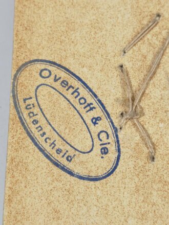 Koppelschloss Mustertafel der Firma Overhoff & Cie Lüdenscheid aus den 1930iger Jahren. Im Originalzustand, unberührt