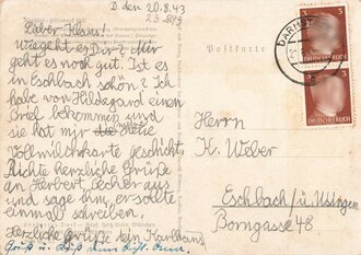 Ansichtskarte "Erobertes Dorf" " Künstler Hilfswerk 1937" gelaufen 1943