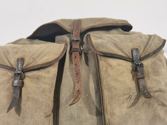 1.Weltkrieg, Rucksack für Mannschaften datiert 1915. Getragenes Stück in gutem Zustand