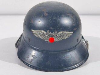 Stahlhelm Luftschutz, in allen Teilen originales Stück, gebraucht