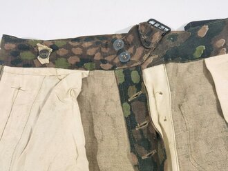 Waffen SS Erbsentarn Panzerhose. Leicht getragenes Stück aus Drillichmaterial  in sehr gutem Zustand.