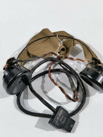 British WWII, Army Wireless Set Headset DLR No5, used,...