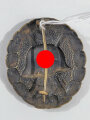 Verwundetenabzeichen schwarz alter Art, Buntmetall lackiert, getragenes Stück