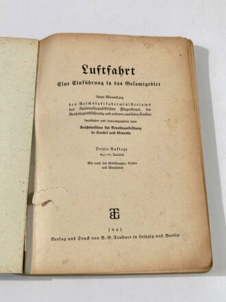 "Luftfahrt - Eine Einführung in das Gesamtgebiet" 259 Seiten, DIN A5, gebraucht