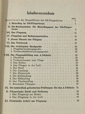 "Die Motorflugausbildung im NS-Fliegerkorpst" 79 Seiten, DIN A5, gebraucht