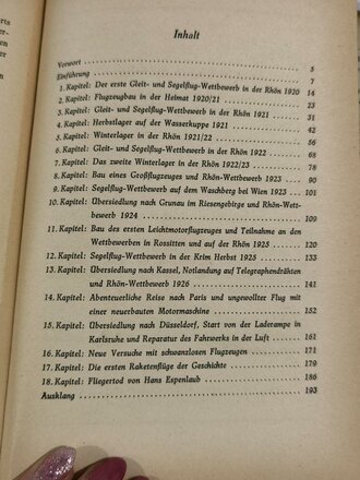 "Gottlob Espenlaub" Ein Fliegerleben. Stuttgart 1942 mit 194 Seiten