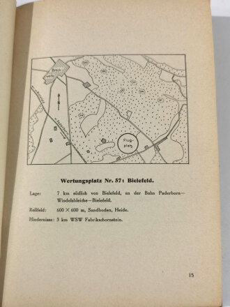 NSFK "Deutschlandflug 1938 - Flugplatz-Lageskizzen" 96 Seiten, DIN A5, gebraucht, Umschlag mit Wasserflecken