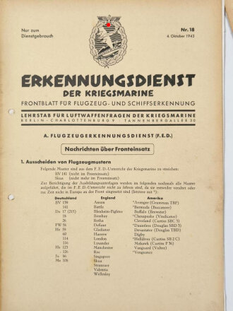 "Erkennungsdienst der Kriegsmarine" etwa 20 Ausgaben, die meisten von 1944