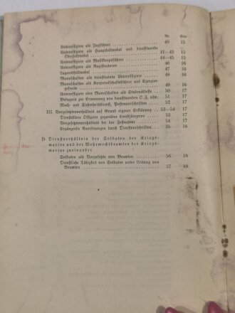 "Rang- und Vorgesetztenverhältnis der Soldaten der Kriegsmarine" Berlin 1939 mit 23 Seiten