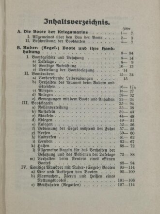 " M.Dv.Nr.62 Vorschrift für den Bootsdienst in der Kriegsmarine"  mit 112 Seiten