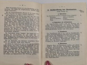 " M.Dv.Nr.62 Vorschrift für den Bootsdienst in der Kriegsmarine"  mit 112 Seiten