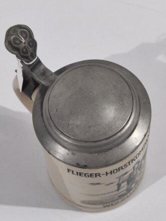 Bierkrug " Flieger Horstkompanie Fürth i.B. Weihnachten 1936"  Ungereinigtes Stück mit leichten  Gebrauchspuren in gutem Zustand