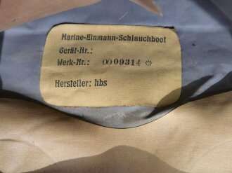 Marine Einmann Schlauchboot , Hersteller hbs. Gummi weich, guter Gesamtzustand