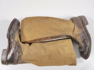 Paar Tropenstiefel für Angehörige der Waffen SS, stark getragenes Paar, die Sohle höchstwahrscheinlich neuzeitlich ergänzt