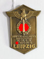 Blechabzeichen " 3.deutsche Gepäckmarsch Meisterschaft Leipzig 1936"