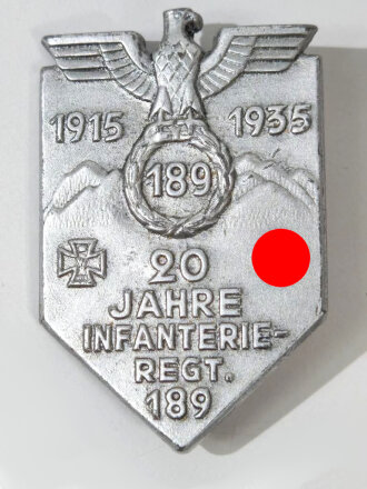 Blechabzeichen " 20 Jahre Infanterie Regiment 89"