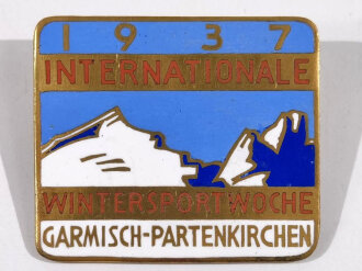 Emailliertes Abzeichen Internationale Wintersportwoche Garmisch Partenkirchen 1937