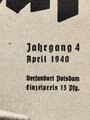 "Das Deutsche Rote Kreuz" Der Führer und Schirmherr des Deutschen Roten Kreuzes, Jahrgang 4, April 1940, über DIN A4