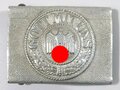 Heer, Koppelschloss für Mannschaften aus Aluminium mit aufgeklammertem Emblem. Getragenes Stück