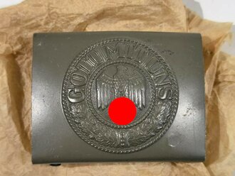 Heer, Koppelschloss für Mannschaften aus lackiertem Eisen, mit der originalen Umverpackung. Ungetragenes Stück