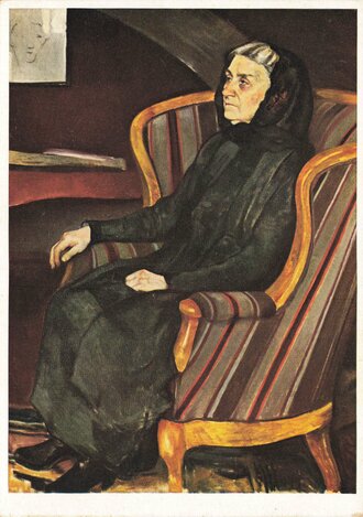 Künstler-Hilfswerk 1937, Ansichtskarte, Bildnis der Mutter (Ausschnitt)