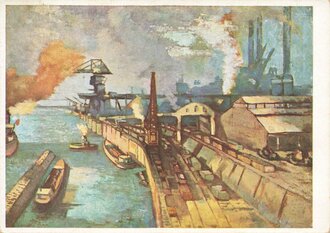 Künstler-Hilfswerk 1937, Ansichtskarte,Industrielandschaft am Niederrhein