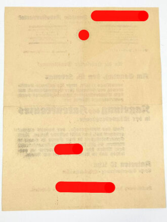 NSDAP Flugblatt "An die Hohelufter...