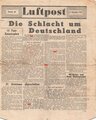 Großbritannien 2. Weltkrieg, "Luftpost - Die Schlacht um Deutschland", Flugblatt Nr 45, 4. September 1944, ca. DIN A4