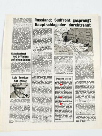 Großbritannien 2. Weltkrieg, "Luftpost - Systematische Zerschlagung der deutschen Luftabwehr", 10. März 1944, 4-seitig,geknickt