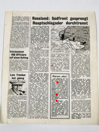 Großbritannien 2. Weltkrieg, "Luftpost - Systematische Zerschlagung der deutschen Luftabwehr", 10. März 1944, 4-seitig,geknickt