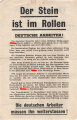 Flugblatt "Der Stein ist im Rollen!" XG.19, ca. DIN A5, französische Rückseite, rissig