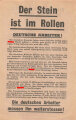 Flugblatt "Der Stein ist im Rollen!" XG.20, ca. DIN A5, polnische Rückseite