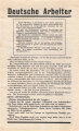 Flugblatt "Deutsche Arbeiter!" WG 3 F, ca. DIN A5, französische Rückseite