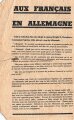 Flugblatt "Bekanntmachung!" WG 22 F, ca. DIN A5, französische Rückseite, brüchig