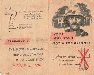U.S.A. WWII, "Your War Goal - Not a Tombstone", Flugblatt AM 5, ca. DIN A5 