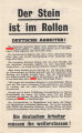 Flugblatt "Der Stein ist im Rollen!" XG.19, ca. DIN A5, französische Rückseite