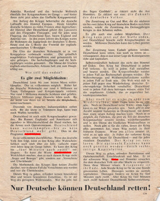 Großbritannien 2. Weltkrieg, Flugblatt G.99 "Wann soll es enden?", DIN A4, geknickt und eingerissen