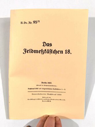 Das Feldmesskästchen 18. ,H.Dv.Nr. 95-21, Berlin...