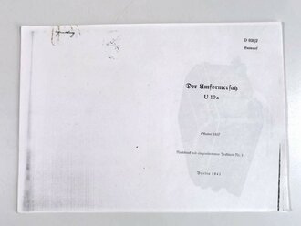 D 938/12 Entwurf Der Umformersatz U 10a, Oktober 1937, Nachdruck mit eingearbeitetem Deckblatt Nr. 1, 1941, 13 Seiten + Anlagen