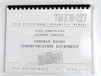 War Department Technical Manual German Radio...